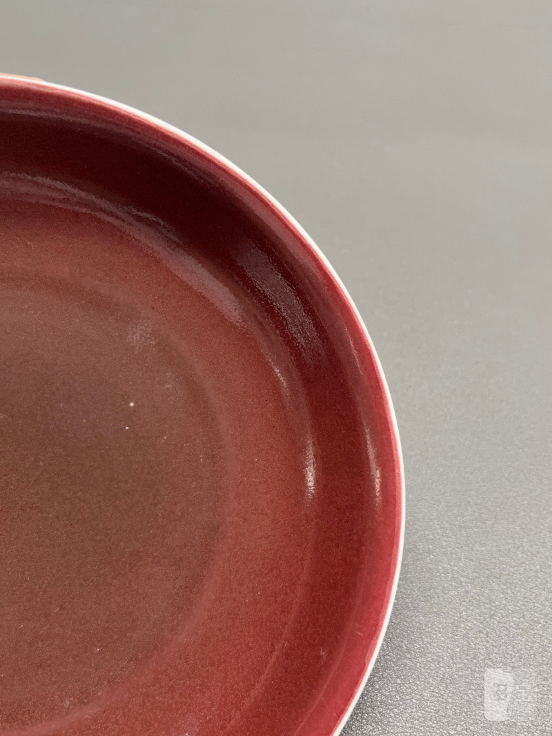 清康熙  霁红釉盘 - 图7